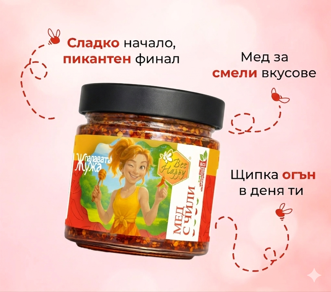 Палавата Жужа - мед с чили 250 гр.