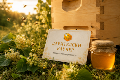 Дарителски ваучер с логото на BeeHappy до нов кошер сред липов цвят